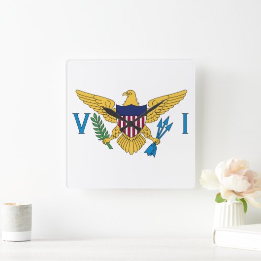 Vlag Amerikaanse Maagdeneilanden Vierkante Klok (Huis)