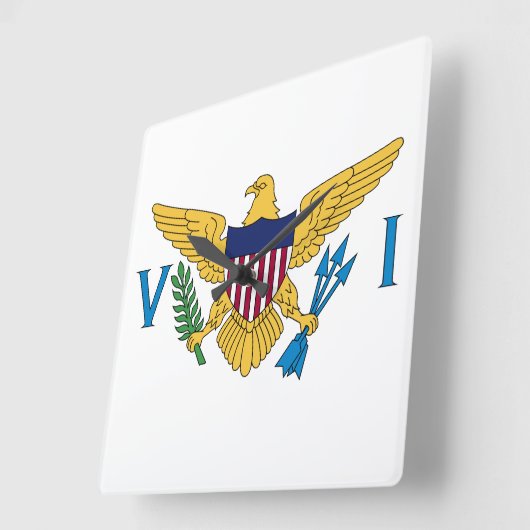 Vlag Amerikaanse Maagdeneilanden Vierkante Klok (Hoek)