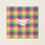 Vlag Amerikaanse Maagdeneilanden (wit), Madras Sjaal<br><div class="desc">De vlag van de Amerikaanse Maagdeneilanden (White) op madras background.</div>