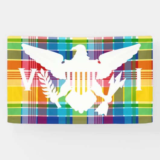 Vlag Amerikaanse Maagdeneilanden (wit), Madras Spandoek (Horizontaal)