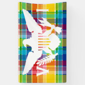 Vlag Amerikaanse Maagdeneilanden (wit), Madras Spandoek (Verticaal)