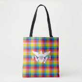 Vlag Amerikaanse Maagdeneilanden (wit), Madras Tote Bag (Voorkant)