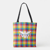 Vlag Amerikaanse Maagdeneilanden (wit), Madras Tote Bag (Achterkant)