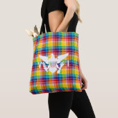 Vlag Amerikaanse Maagdeneilanden (wit), Madras Tote Bag (Dichtbij)