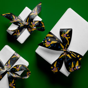 Vlag Amerikaanse Maagdeneilanden, zwart - 1,5-inch Satijnen Lint