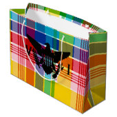 Vlag Amerikaanse Maagdeneilanden (zwart), Madras Groot Cadeauzakje (Achterkant Gekanteld)