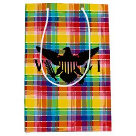 Vlag Amerikaanse Maagdeneilanden (zwart), Madras Medium Cadeauzakje