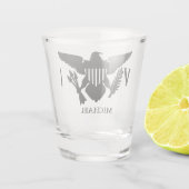 Vlag Amerikaanse Maagdeneilanden | Zwart Shot Glas (Achterkant)