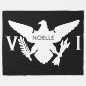 Vlag Amerikaanse Maagdeneilanden, zwart-wit Fleece Deken (Voorkant (Horizontaal))