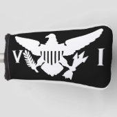 Vlag Amerikaanse Maagdeneilanden, zwart-wit Golfheadcover (Voorkant)