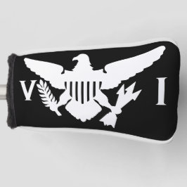 Vlag Amerikaanse Maagdeneilanden, zwart-wit Golfheadcover