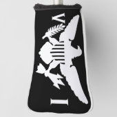 Vlag Amerikaanse Maagdeneilanden, zwart-wit Golfheadcover (Draai 90)