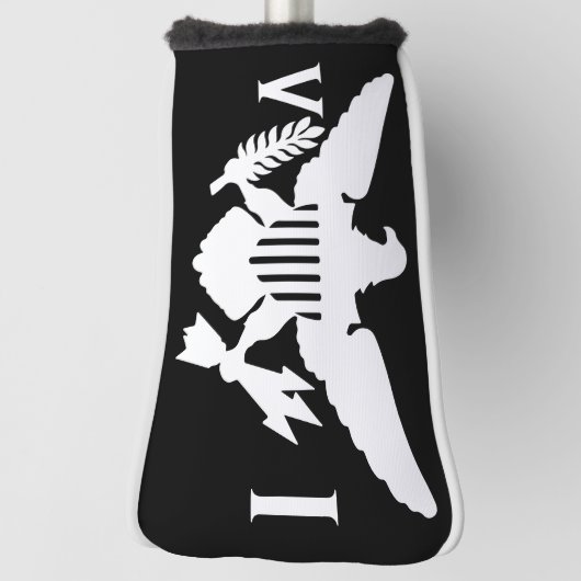Vlag Amerikaanse Maagdeneilanden, zwart-wit Golfheadcover (Draai 90)