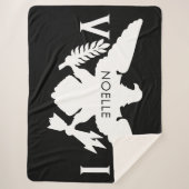 Vlag Amerikaanse Maagdeneilanden, zwart-wit Sherpa Deken (Voorkant)