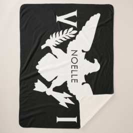 Vlag Amerikaanse Maagdeneilanden, zwart-wit Sherpa Deken