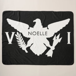 Vlag Amerikaanse Maagdeneilanden, zwart-wit Sherpa Deken