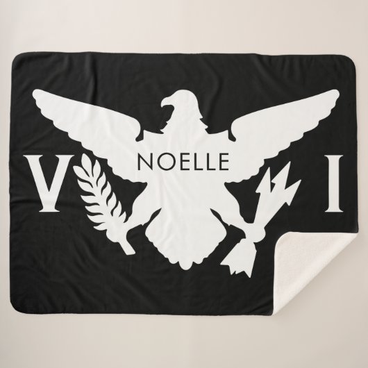 Vlag Amerikaanse Maagdeneilanden, zwart-wit Sherpa Deken (Voorkant (horizontaal))