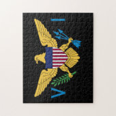 Vlag Amerikaanse Maagdeneilanden - Zwarte achtergr Legpuzzel (Verticaal)