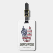  vlag Amerikaanse Pitbull Terrier Bully Dog Bagagelabel (Voorkant verticaal)