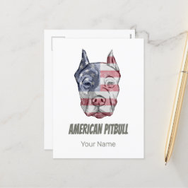  vlag Amerikaanse Pitbull Terrier Bully Dog Feestdagenkaart