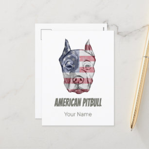  vlag Amerikaanse Pitbull Terrier Bully Dog Feestdagenkaart