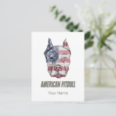 vlag Amerikaanse Pitbull Terrier Bully Dog Feestdagenkaart (Staand voorkant)