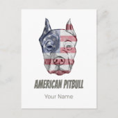 vlag Amerikaanse Pitbull Terrier Bully Dog Feestdagenkaart (Voorkant)