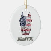  vlag Amerikaanse Pitbull Terrier Bully Dog Keramisch Ornament (Rechts)