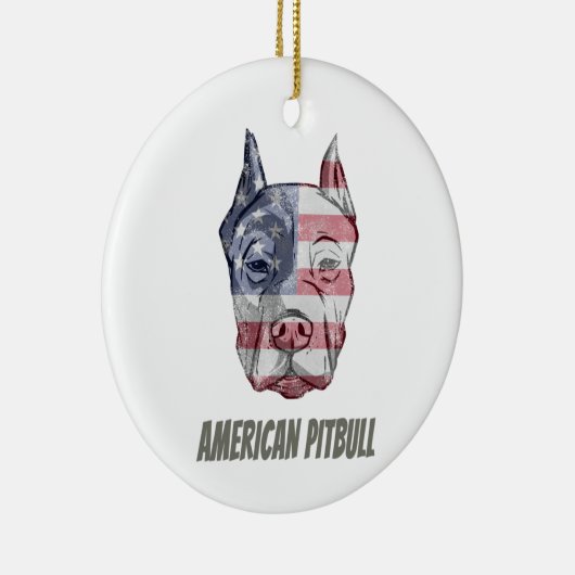  vlag Amerikaanse Pitbull Terrier Bully Dog Keramisch Ornament (Rechts)