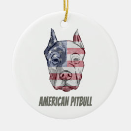  vlag Amerikaanse Pitbull Terrier Bully Dog Keramisch Ornament