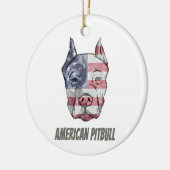  vlag Amerikaanse Pitbull Terrier Bully Dog Keramisch Ornament (Links)