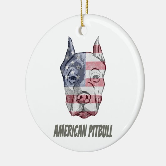 vlag Amerikaanse Pitbull Terrier Bully Dog Keramisch Ornament (Links)