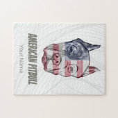  vlag Amerikaanse Pitbull Terrier Bully Dog Legpuzzel (Horizontaal)