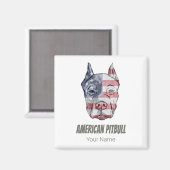  vlag Amerikaanse Pitbull Terrier Bully Dog Magneet (Voorkant / Achterkant)