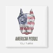 vlag Amerikaanse Pitbull Terrier Bully Dog Magneet (Voorkant)