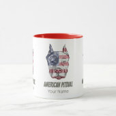  vlag Amerikaanse Pitbull Terrier Bully Dog Mok (Midden)