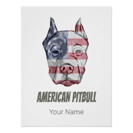  vlag Amerikaanse Pitbull Terrier Bully Dog Perfect Poster