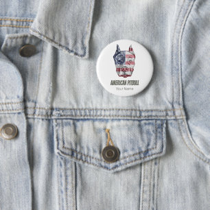  vlag Amerikaanse Pitbull Terrier Bully Dog Ronde Button 5,7 Cm