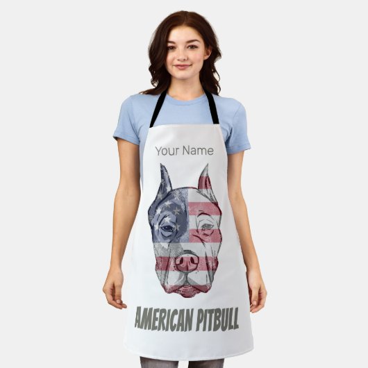  vlag Amerikaanse Pitbull Terrier Bully Dog Schort (Gedragen)