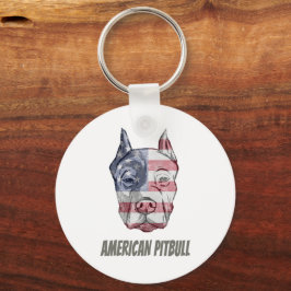  vlag Amerikaanse Pitbull Terrier Bully Dog Sleutelhanger