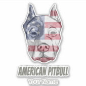  vlag Amerikaanse Pitbull Terrier Bully Dog Sticker (Voorkant)