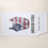  vlag Amerikaanse Pitbull Terrier Bully Dog Strandlaken (Voorkant)