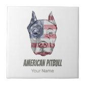  vlag Amerikaanse Pitbull Terrier Bully Dog Tegeltje (Voorkant)