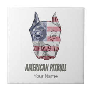  vlag Amerikaanse Pitbull Terrier Bully Dog Tegeltje