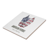  vlag Amerikaanse Pitbull Terrier Bully Dog Tegeltje (Zijkant)