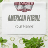  vlag Amerikaanse Pitbull Terrier Bully Dog Theedoek (Gevouwen)