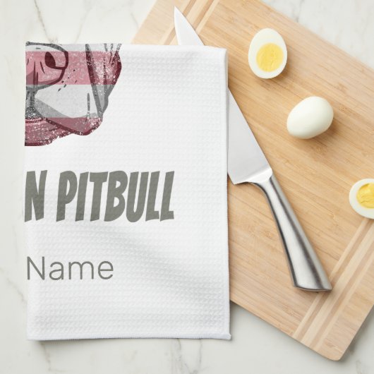 vlag Amerikaanse Pitbull Terrier Bully Dog Theedoek (Quarter Fold)