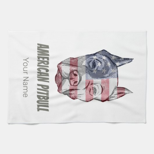  vlag Amerikaanse Pitbull Terrier Bully Dog Theedoek (Horizontaal)