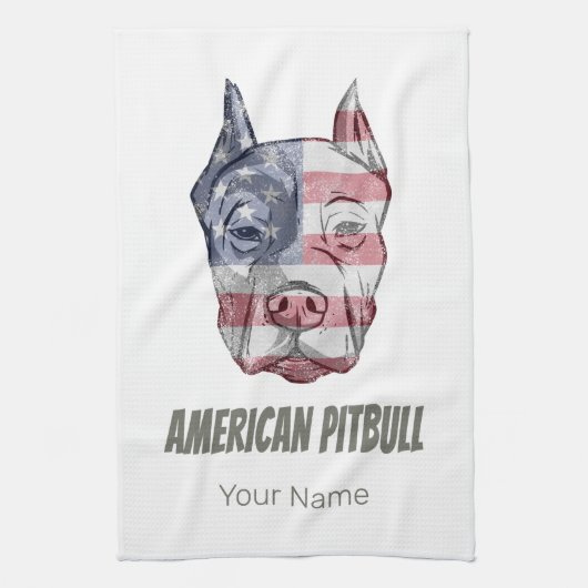  vlag Amerikaanse Pitbull Terrier Bully Dog Theedoek (Verticaal)