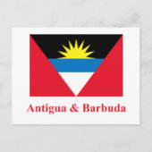 Vlag Antigua en Barbuda met naam Briefkaart (Voorkant)